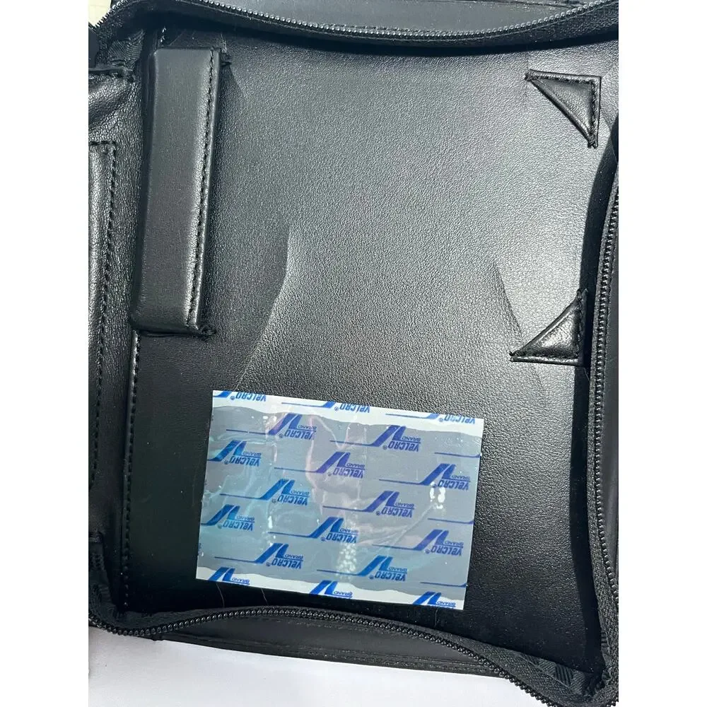 Tumi Black Leather Zip Around Travel Organizer Planner Passport Holder Folio